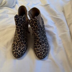 Toms Leopard Print Ankle Booties